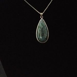 Sterling Silver Moss Agate Pendant